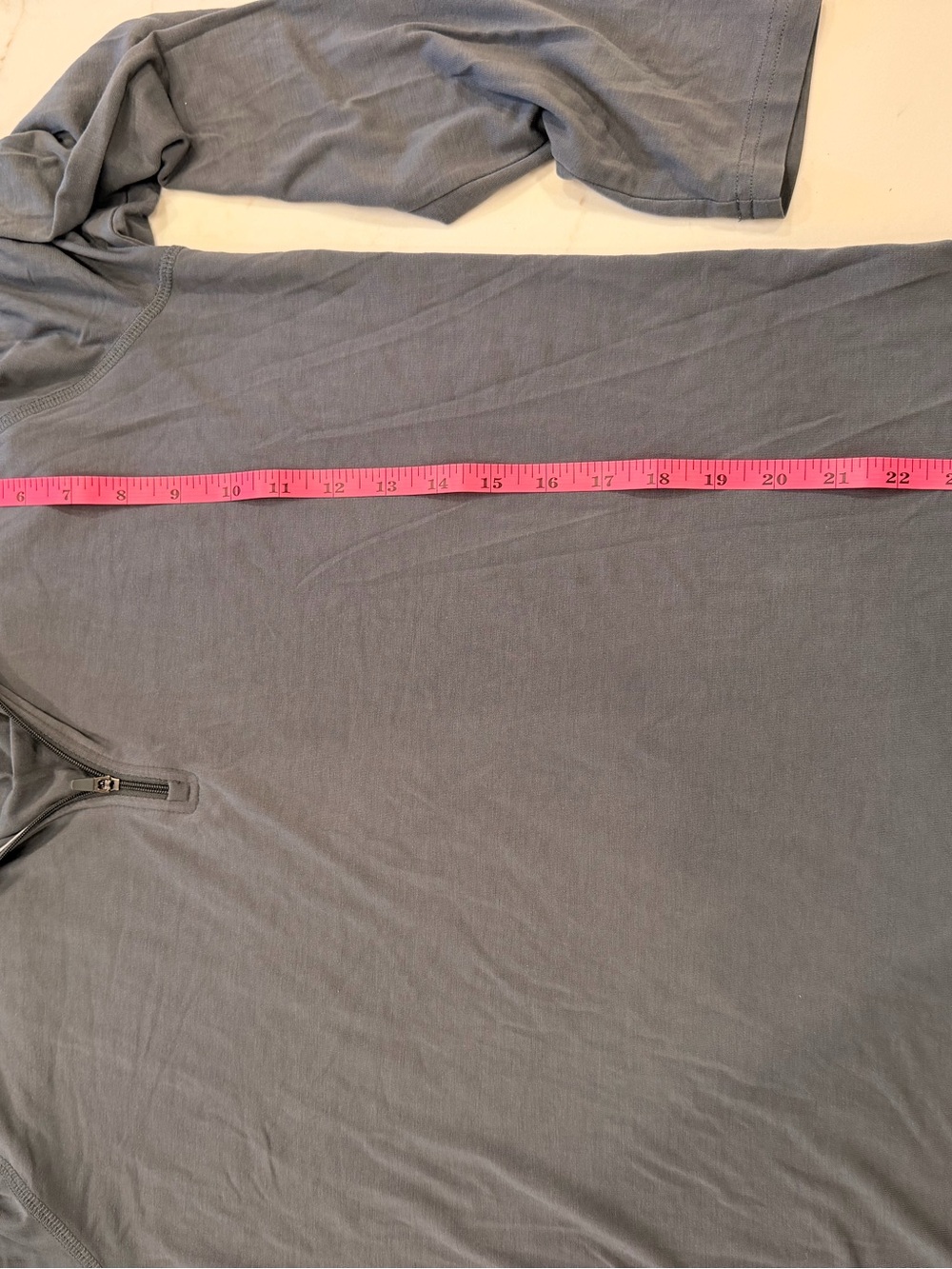 Free Fly Men’s Large Bamboo Performance Quarter Zip Pullover Blue Gray Stretch - Picture 6 of 9